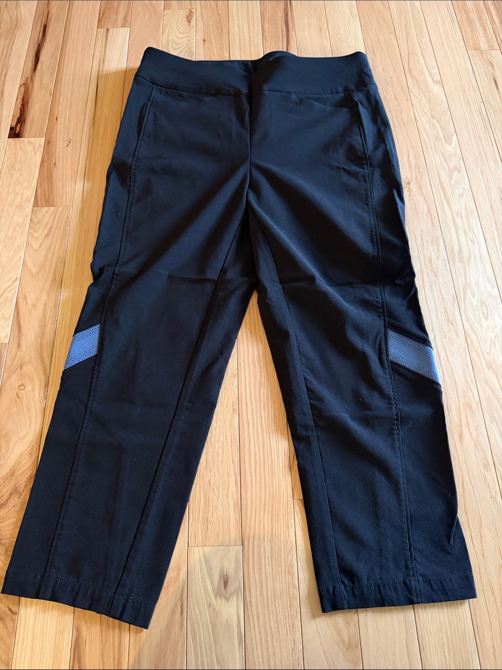 PGA Tour Black Cropped Womens Golf Pants with Mesh Detail